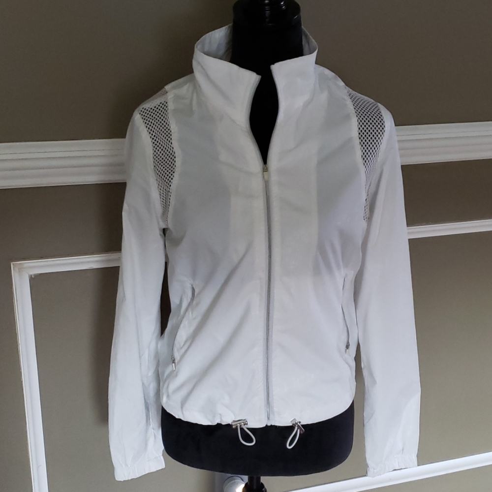 Athletic Collection Women's White Windbreaker Jacket Size Small